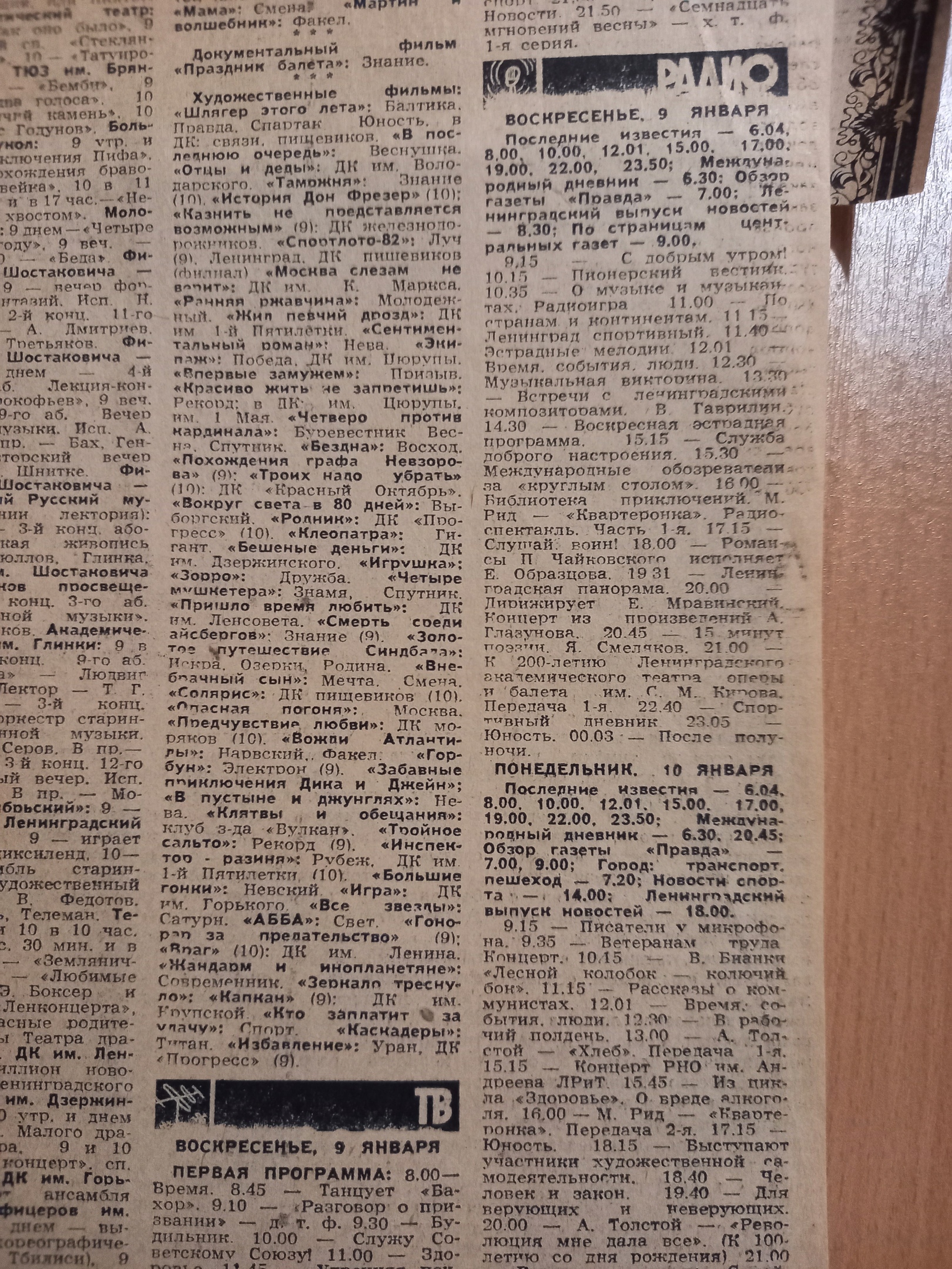 Кино - 9 января 1983 года Кино - 9 января 1983 года