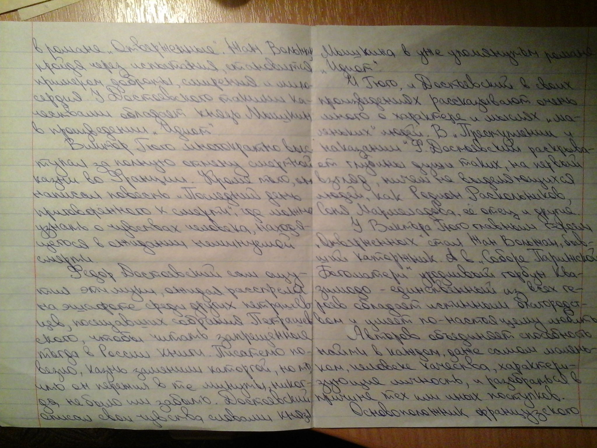 Сравнение творчества В.Гюго и Ф.Достоевского Сравнение творчества В.Гюго и Ф.Достоевского
